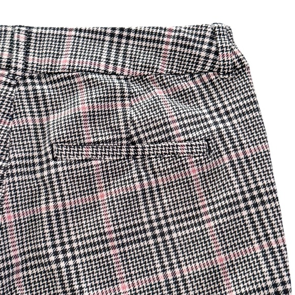 Black/White Houndstooth High Rise Pixie Stretch Ankle Pants Cotton-Rayon-Spandex - Picture 5 of 8